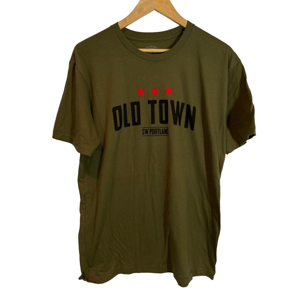Portland Oregon Men's Old Town Graphic T Shirt - NWOT - Size Large  green